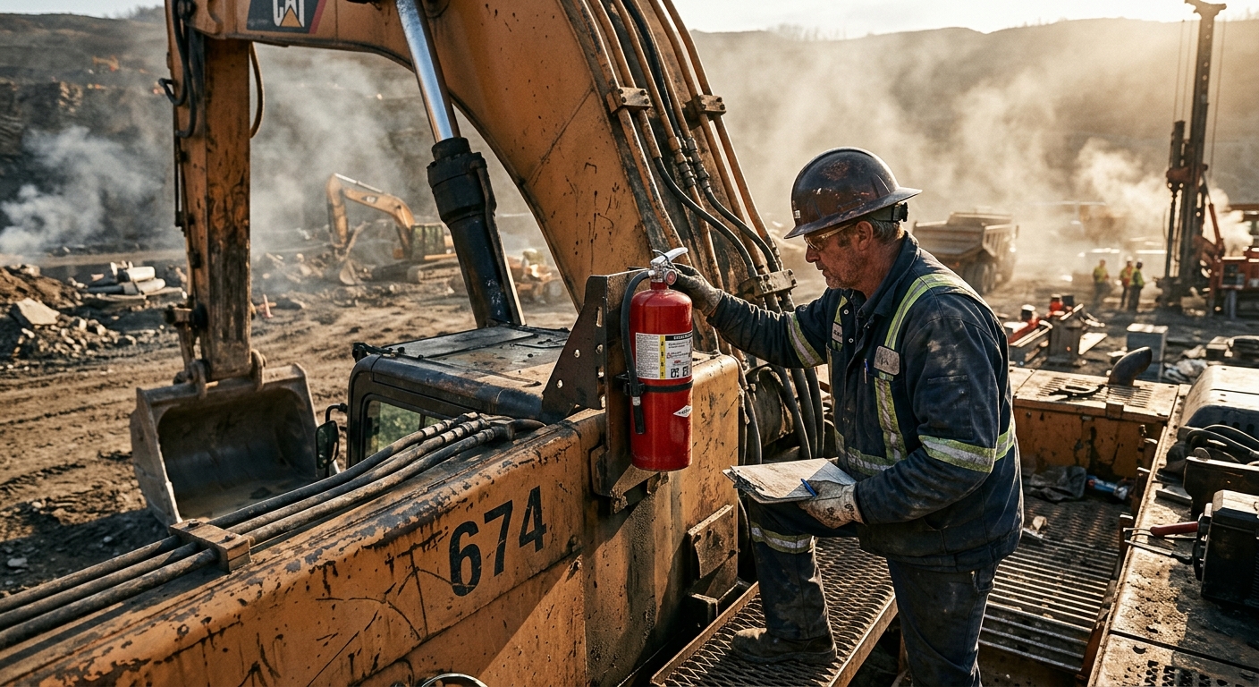 Heavy Equipment Fire Extinguisher Inspection Guide: What to Check Before a Small Fire Becomes a Total Loss
