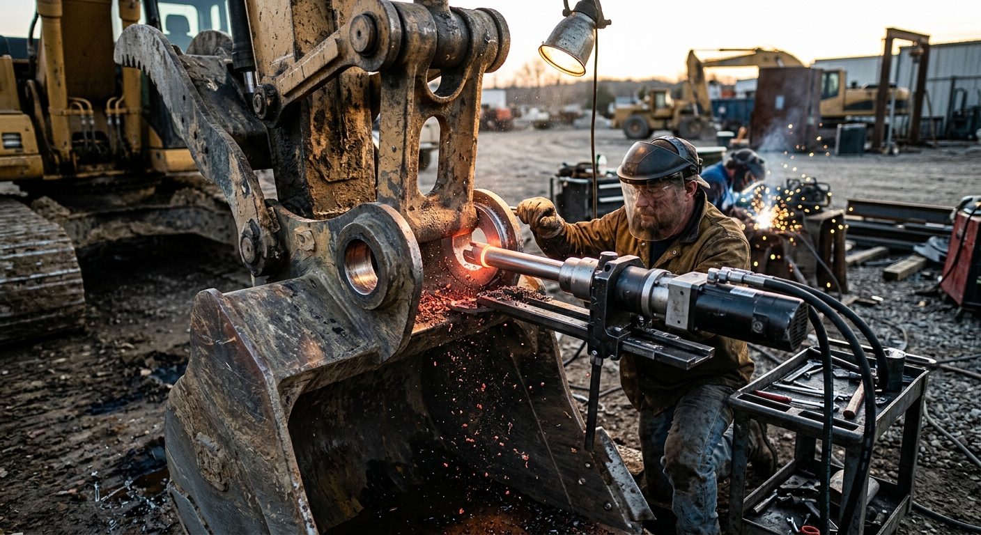 Heavy Equipment Line Boring Repair Guide for Worn Pin Bores