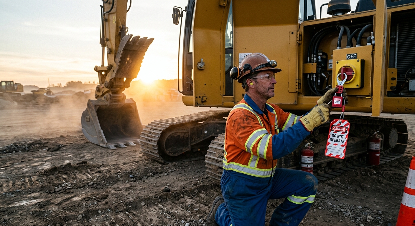Heavy Equipment Lockout Tagout Guide: How to Control Energy Before Maintenance Starts