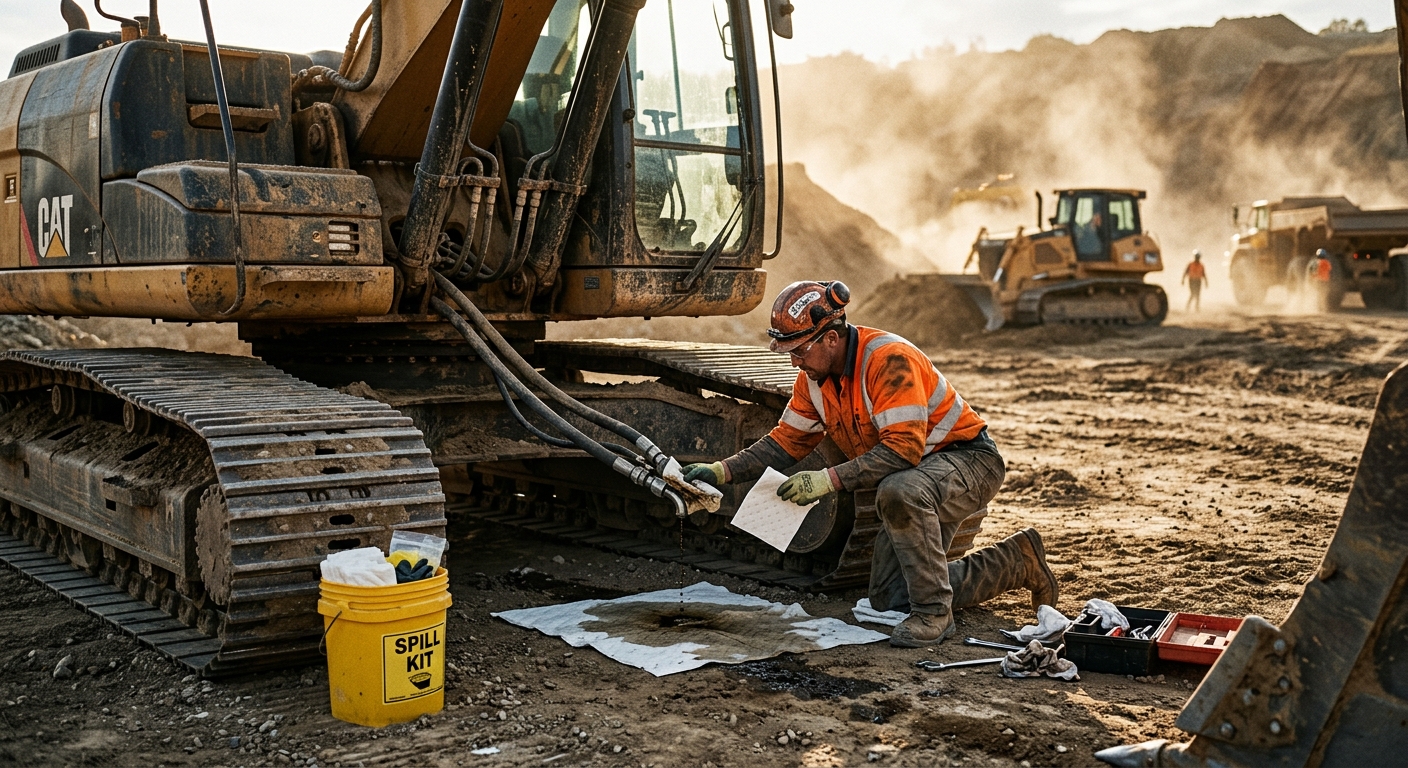 Heavy Equipment Spill Kit & Fluid Leak Response Guide