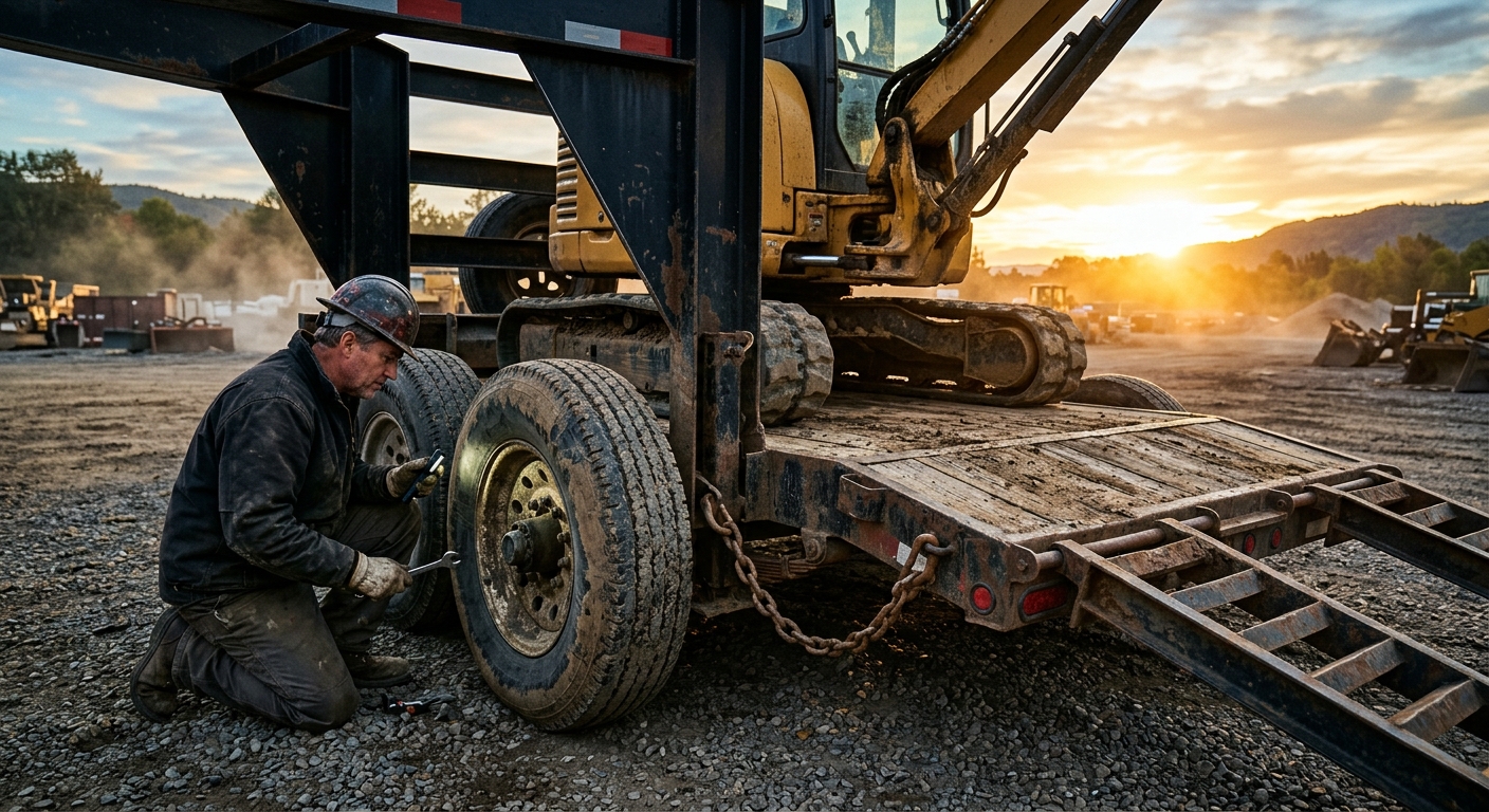 Heavy Equipment Trailer Maintenance Guide: Brakes, Bearings, Tires, and Tie-Down Readiness